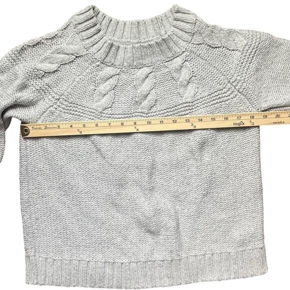 Aerie Womens Size M Gray Heavy Cotton Cable Knit Long Sleeve Sweater - Picture 3 of 9